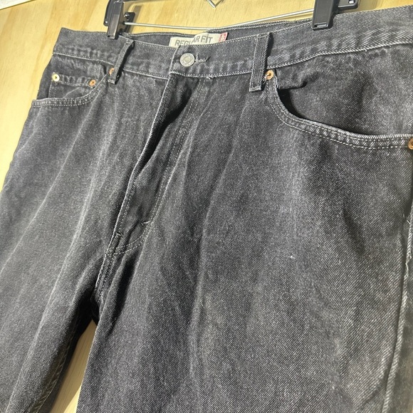 Levis 505 Washed Black Regular Fit Jeans 40x32 100% Cotton - Picture 3 of 11